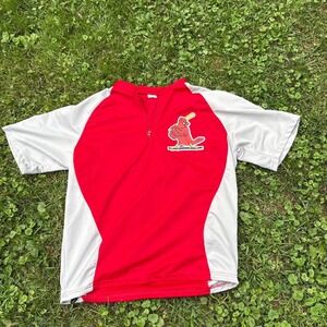 Vintage St. Louis Cardinals Men's XL Baseball Jersey Half‎ Zip Pullover Y2K